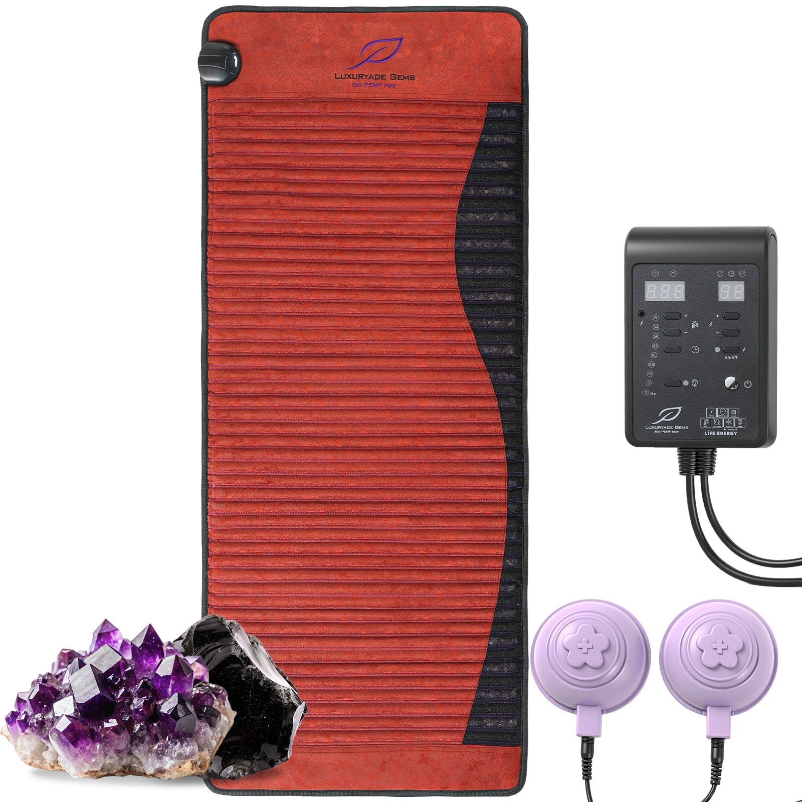 Natural Amethyst Crystal Tourmaline Heated Mattress Far Infrared Red Light Therapy Pemf Mat