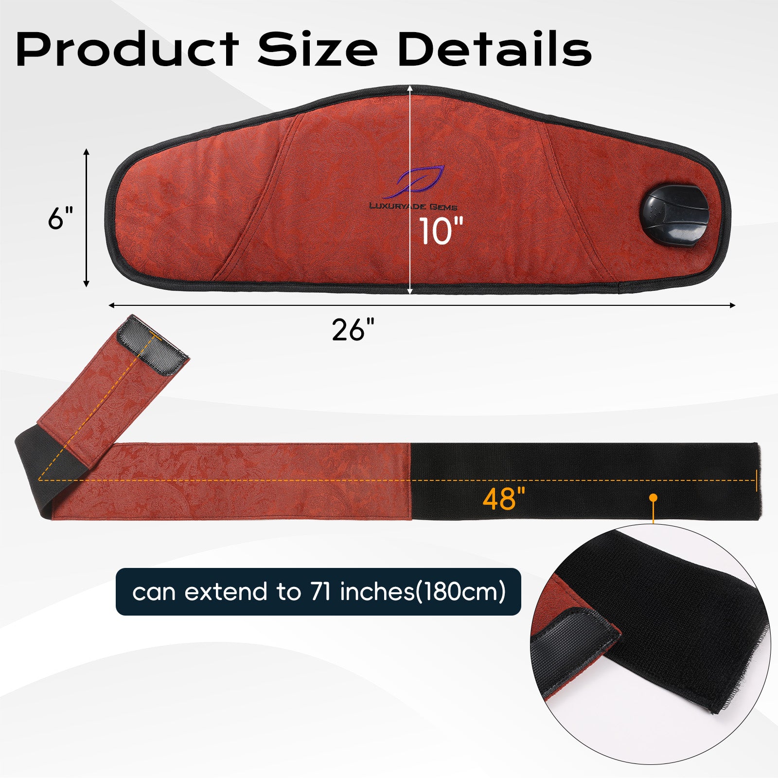 Luxuryade Gems 3-in-1 Bio-Infrared Heating Belt | 3-64Hz Bio PEMF Healing